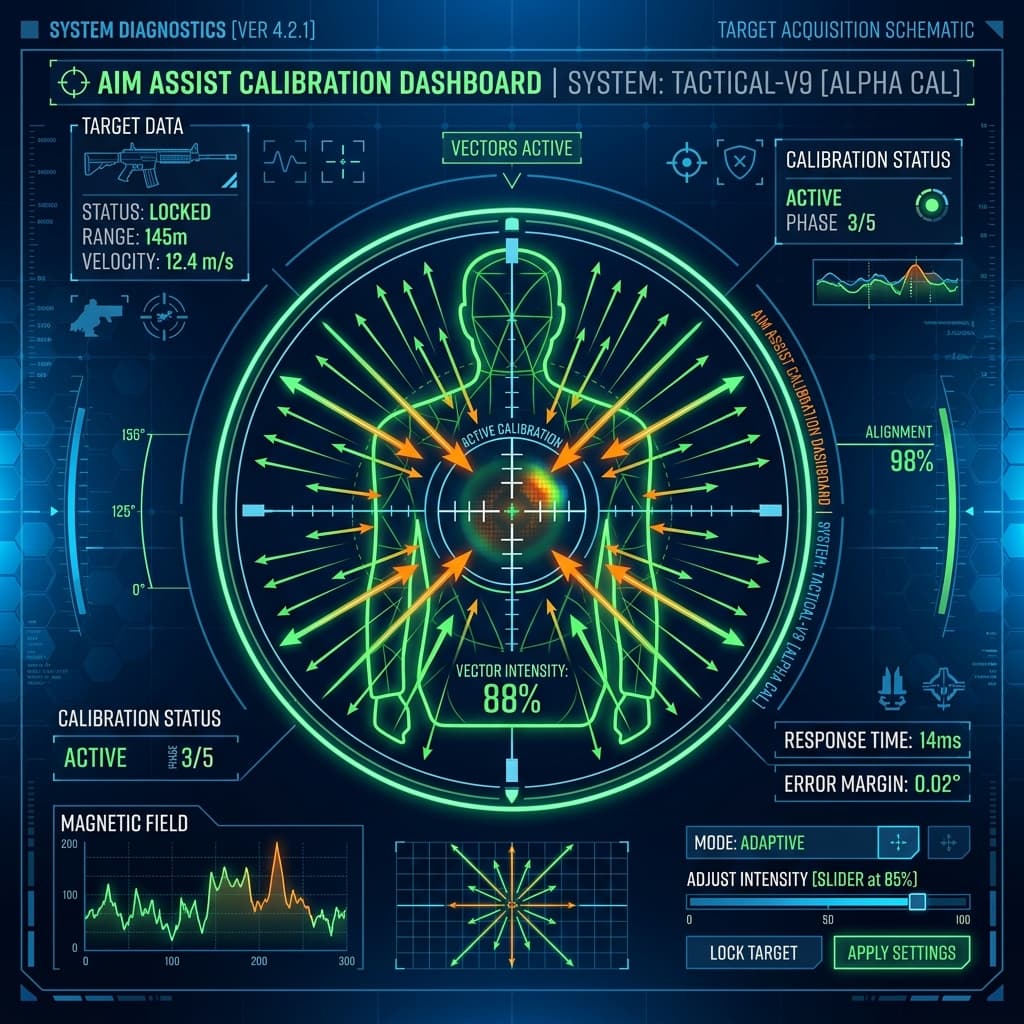 Aim Assist Target Attraction Schematic